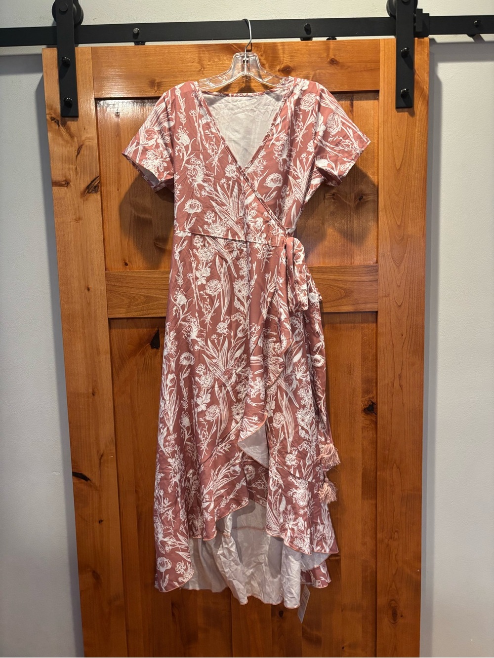 Cupshe Dusty Rose Floral High-Low Wrap Dress